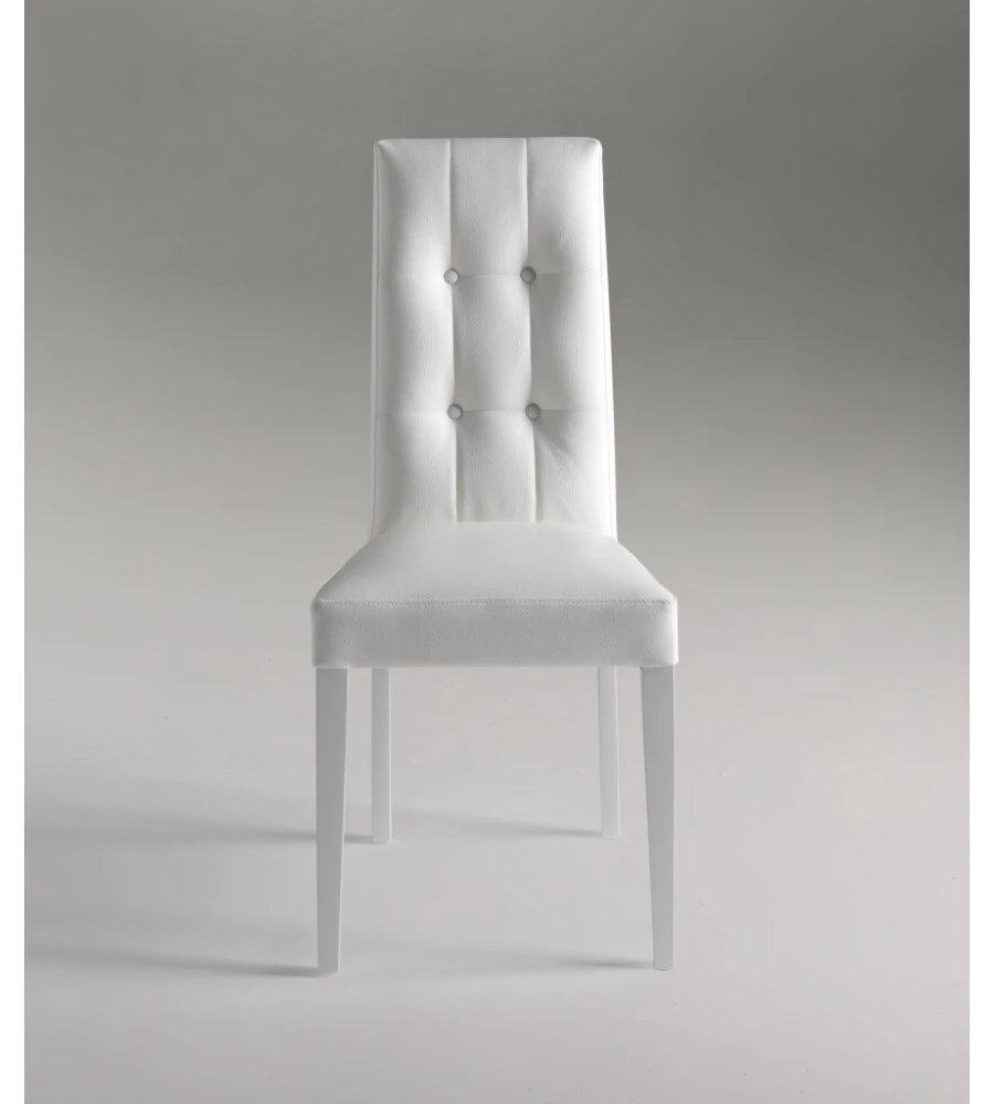 SEDIA DESIGN "DALLAS" IN ECOPELLE BIANCA, 46X45X100 CM